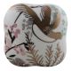 Golden Leaf Bird Square Ceramic Cabinet Knob