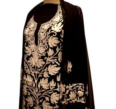 Black Floral Designer Georgette Fabric With Matching Dupata