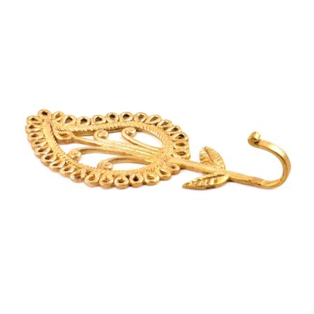 Tribal Brass Parsely Ornate Design Wall Hook 
