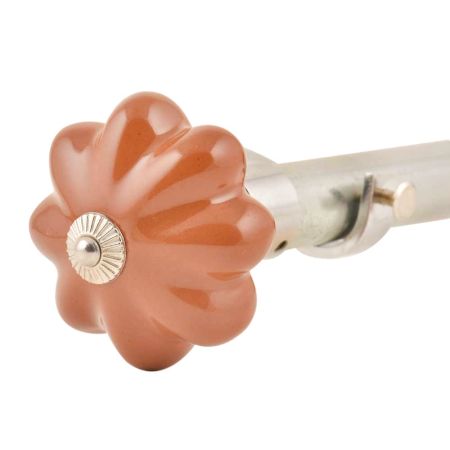 Ceramic Big Flower ShapedÂ Orange Curtain Rod Finial