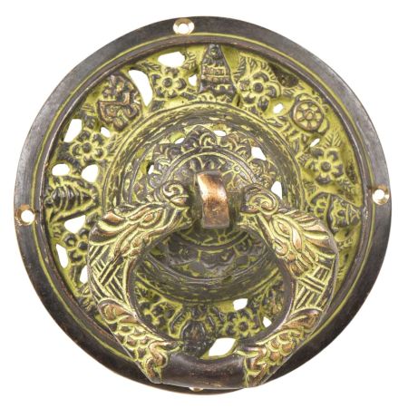 Decorative Hand Made Ornate Green Brass Door knocker