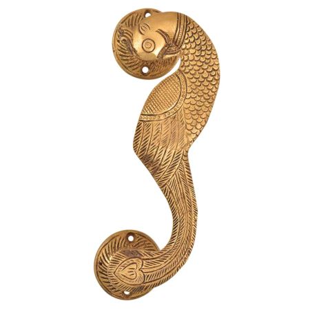 Golden Brass Curved Peacock Handle