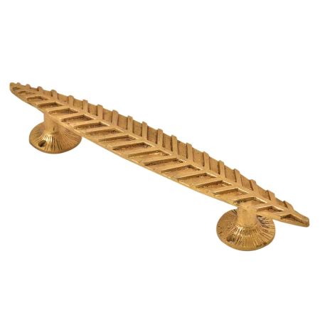 Handmade Brass Long Leaf Design Door Handle