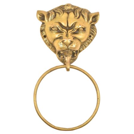 Brass Lion Head Towel Ring Bathroom Kitchen Hardware