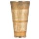 Brass Lassi Glass Silver Polished With Leafy Border On Rim