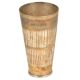 Handmade Vertical Lines with Two Sided Border Brass Lassi Glass