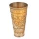 Tall Hand Crafted Brass Glasses with Leafy Design