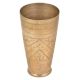Faded Engraved Design Brass Lassi Glass With Leaf In Geometrical Pattern