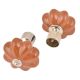 Ceramic Big Flower ShapedÂ Orange Curtain Rod Finial