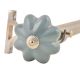 Ceramic Big Flower ShapedÂ Sky Blue Curtain Rod Finial