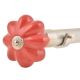 Ceramic Big Flower ShapedÂ  Red Curtain Rod Finial