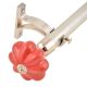 Ceramic Big Flower ShapedÂ  Red Curtain Rod Finial