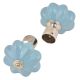 Ceramic Big Flower ShapedÂ  Blue Curtain Rod Finial