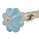 Ceramic Big Flower ShapedÂ  Blue Curtain Rod Finial