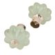 Ceramic Big Flower ShapedÂ  Pale Green Curtain Rod Finial
