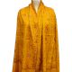 Handmade Mustard Semi Pashmina Jaal Design Needle Work Shawl