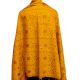 Handmade Mustard Semi Pashmina Jaal Design Needle Work Shawl