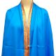 Blue Semi Pashmina  Border Embroidery  Design Needle Work Shawl