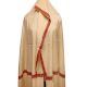 Handmade Cream Semi Pashmina Floral Border Design Needle Work Shawl