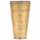 Faded Floral Design On Brass Tumbler Tall Lassi Glass