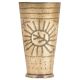 Traditional Leaf In Sun Etched Brass Tall Lassi Glass Kitchenware