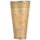 Old Punjabi Lassi Glass With Leaf Carving In Brass