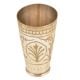 Leafy pattern Oval design Etched Brass Punjabi Tumbler Cup Glass