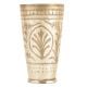 Leafy pattern Oval design Etched Brass Punjabi Tumbler Cup Glass