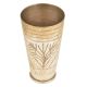 Silver Polished Brass Traditional Floral Designed Punjabi Lassi Glass