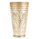 Silver Polished Brass Traditional Floral Designed Punjabi Lassi Glass