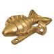 Golden Brass Fish Wall Coat Hook With Patina