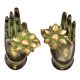 Brass Mudra Buddha Door Handle Pull (Set of 2 Piece)With Patina