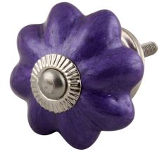 Neon Purple Ceramic Melon Drawer Knob