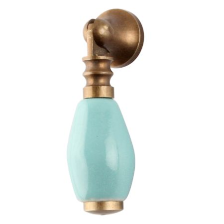 Solid Sea Green Drop Ceramic Dresser Knobs