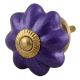 Neon Purple Ceramic Melon Drawer Knob