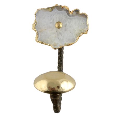 Natural Agate Stone Hook in Antique Fitting