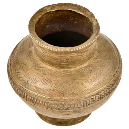 Bronze Tribal Engraved Water storage Pot