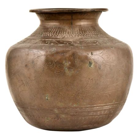 Plain Looking Handmade Brass Water Storage Pot