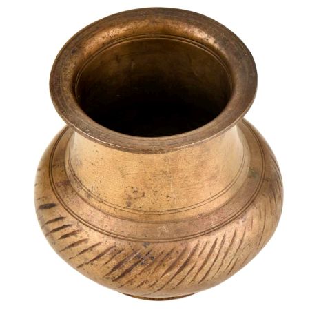 Indian Traditional Hand Carved Design Brass Water Pot Lota