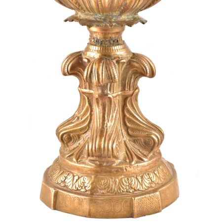 Brass vintage Floral Planter On Pedestal