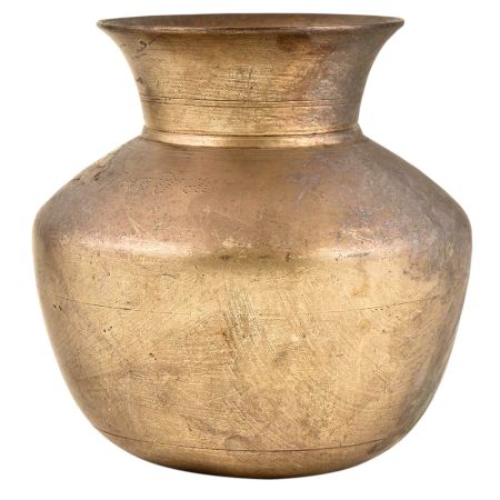 Rare Brass Water Storage Water Pot With Wide Mouth