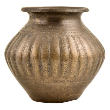 Detailed Engraving On Handmade Brass Water Pot