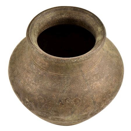 Wild Animals With Forest Backdrop Carved Brass Water Pot