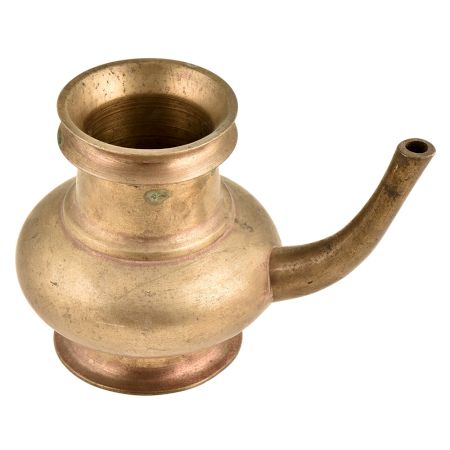 Brass Traditional Handmade Kindi Water Pot With A Curved Spout