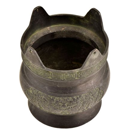 Bronze Tribal Engraved Hanging Pot