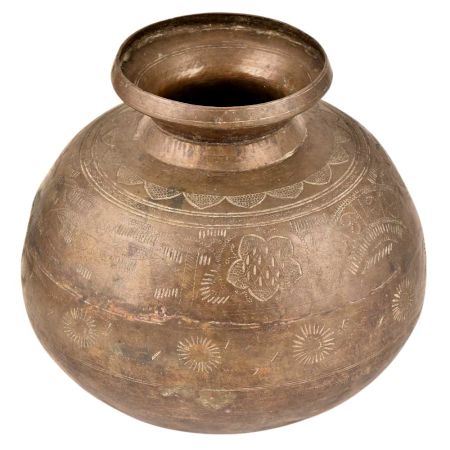 Unique Hand Made Brass Rustic Tribal Water Storage Pot