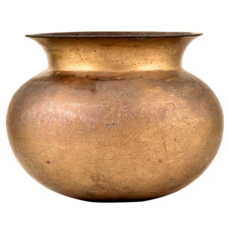 Hand Crafted Tribal Style Simple  Brass Water Pot