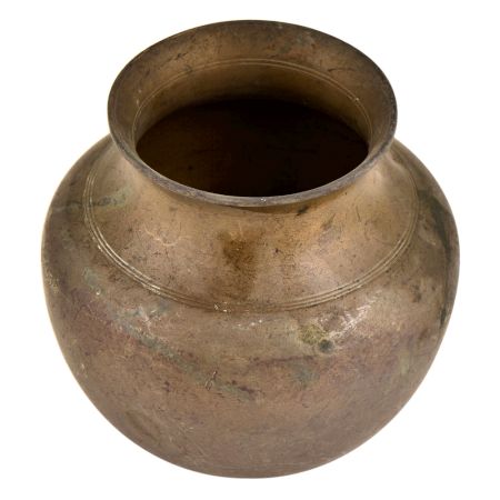 Simple  Hand Made Brass Rustic Tribal Water Storage Pot