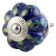 Dark Blue Floral Melon Knob