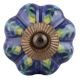 Dark Blue Floral Melon Knob